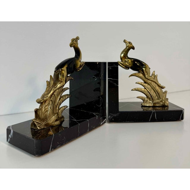 French Art Deco Bookends with Leaping Antelopes by Tedd, 1930s, Set of 2 For Sale - Image 3 of 11