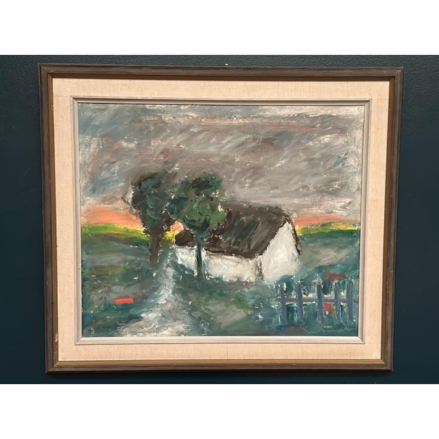 Kai Nielsen, Landscape with Houses, 1960s, Oil on Panel, Framed For Sale - Image 11 of 13
