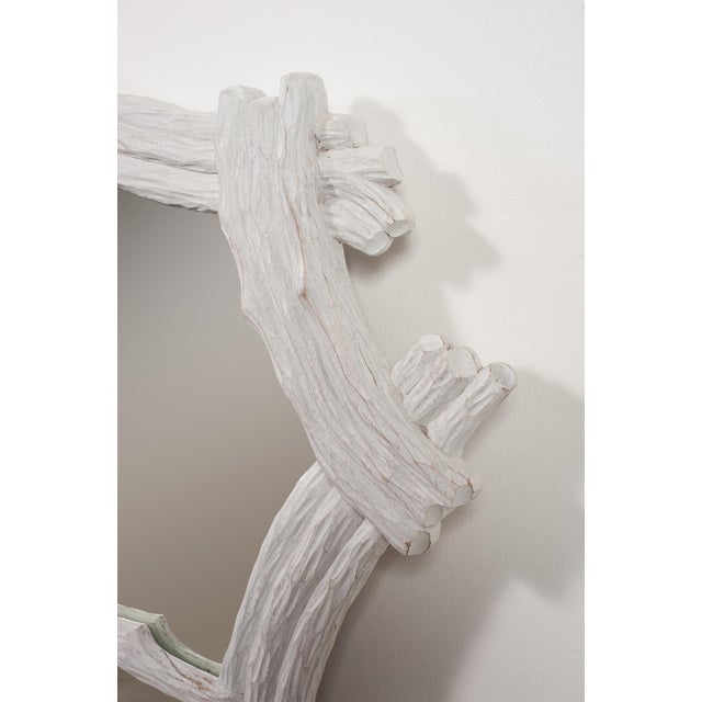 Pair of John Dickinson Style White Lacquered Faux Bois Mirrors For Sale - Image 17 of 18