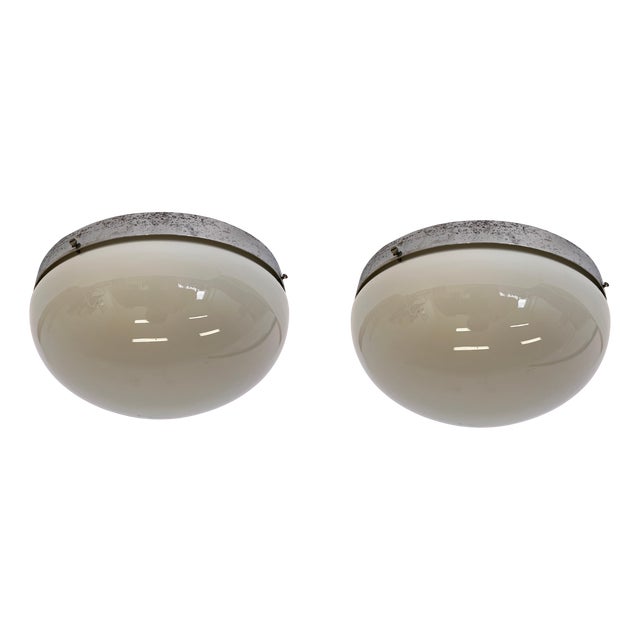 Chrome Bauhaus Ceiling or Wall Lamps, 1930s, Set of 2 For Sale