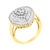 Haus of Brilliance 10K Yellow Gold 1.0 Cttw Round and Baguette Cut Diamond Oval Shaped Cluster Ring (I-J Color, I1-I2 Clarity) - Size 6 For Sale - Image 4 of 7