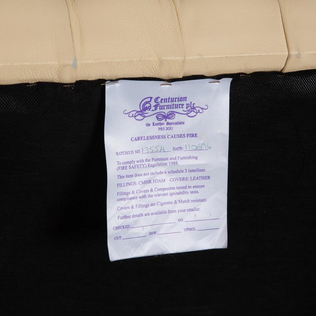 Vintage Chesterfield Centurion Leather Armchair in Cream For Sale - Image 12 of 17