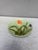 Small German Majolica Tulip Plate Circa 1900. Diameter / 6 inches.