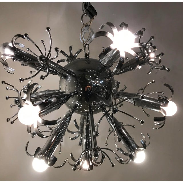 Mid-Century Chrome Sputnik Chandelier For Sale - Image 4 of 5