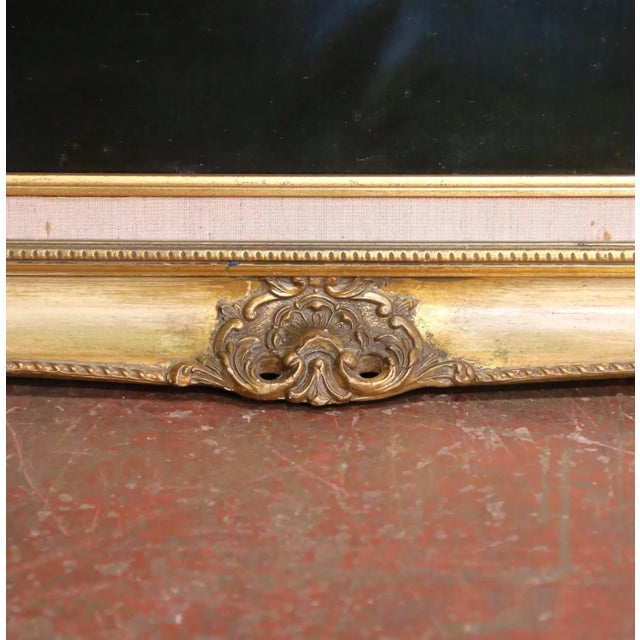 Wood 19th C. Italian Oil Painting of Holy Family With Saint John in Giltwood Frame For Sale - Image 7 of 9