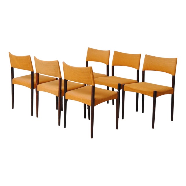 Danish Rosewood Dining Chairs by Ejnar Larsen and Aksel Bender Madsen, 1960s, Set of 6 For Sale