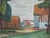 Mid-Century Modern 'Red Roofs' Vintage Swedish Town Landscape Oil Painting, Framed For Sale - Image 9 of 12