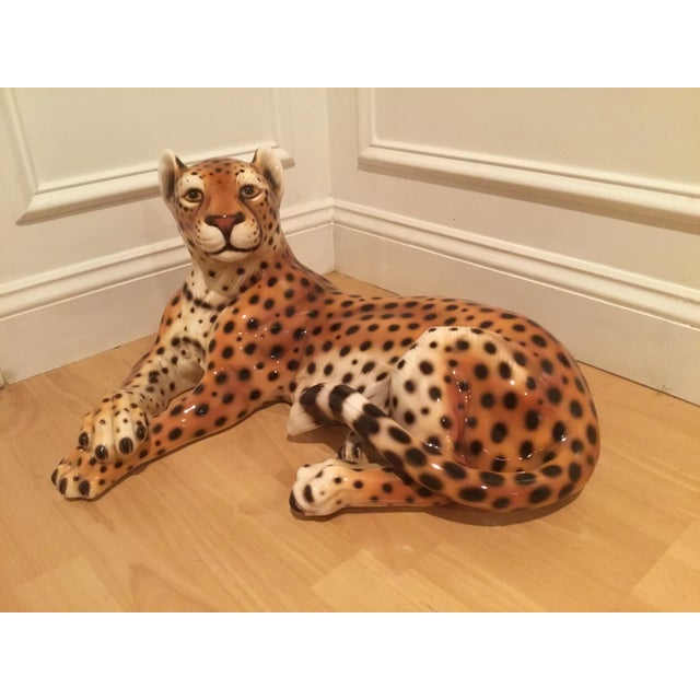 Rare Vintage Italian Ceramic Cheetah Family – Complete Set of Three – Mid-Century Modern / Hollywood Regency – Made in Italy For Sale - Image 9 of 10