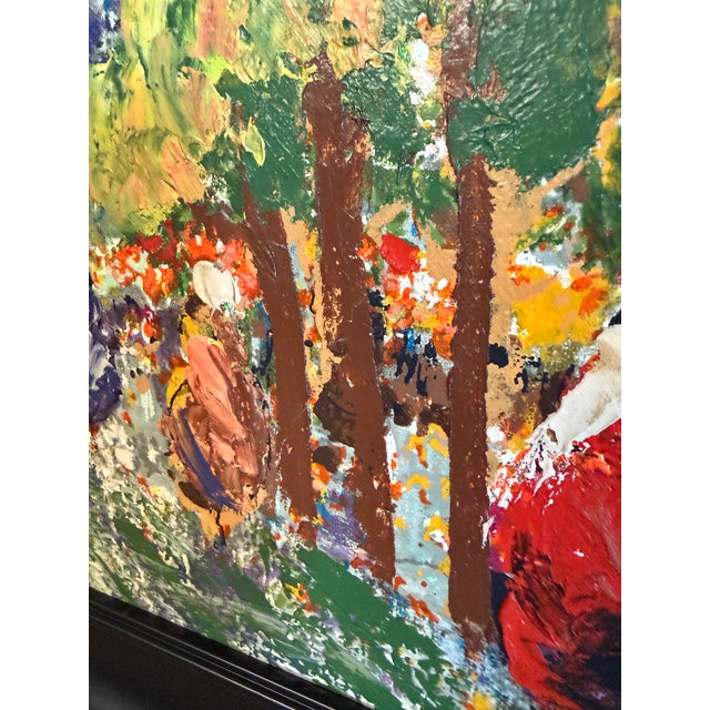Arc De Triomphe in Paris, Created With Thick, Textured Impasto Brushstrokes. Vintage Oil Painting on Canvas. For Sale - Image 9 of 12