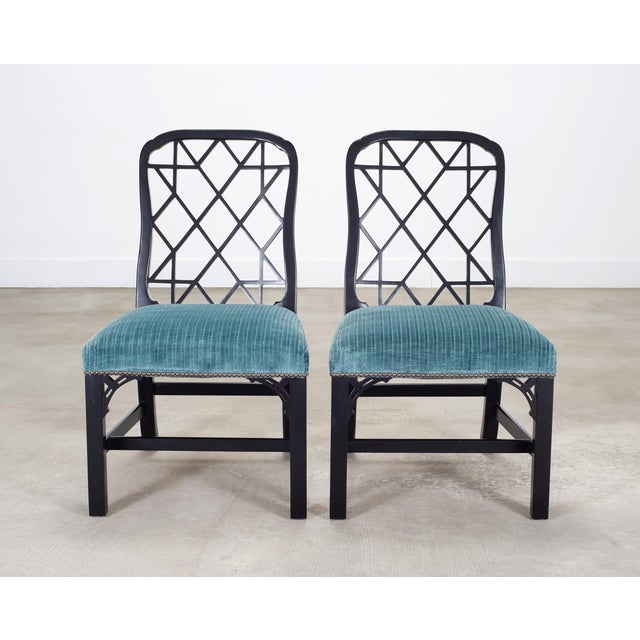 2000 - 2009 Set of Eight Chinese Chippendale Dining Chairs by Hickory Chair For Sale - Image 5 of 18