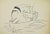 China ink drawing on paper realized by Maccari in 1950s. Hand signed in pencil lower right. A witty and incisive ink...