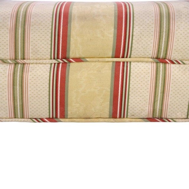 Wood Upholstered Footstool With Carved Mahogany Cabriole Legs C1920 For Sale - Image 7 of 10