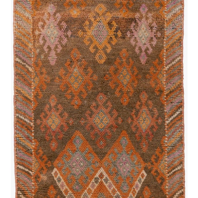 Vintage Circa 1940 Turkish Oushak Runner 2ft 10in X 11ft 11in For Sale - Image 4 of 8