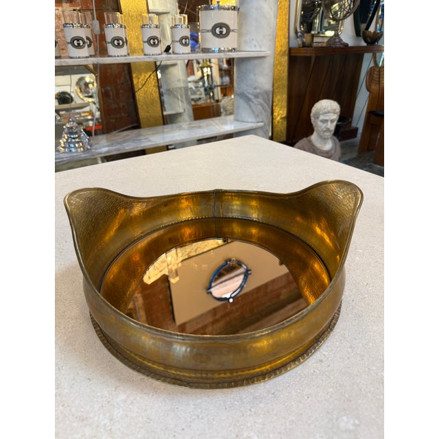 Italian Hammered Brass Organic Mirror Tray, 1970s For Sale In Los Angeles - Image 6 of 6