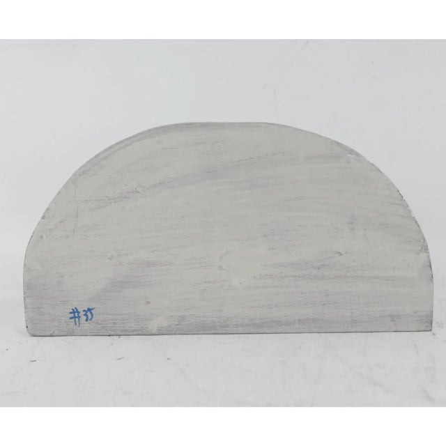 A Pair of Vintage Wooden Hand-Carved Silver Dog Head Wall Brackets For Sale - Image 9 of 10