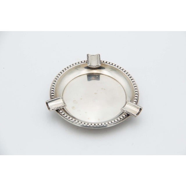 Circular Silver Ashtray For Sale - Image 3 of 3
