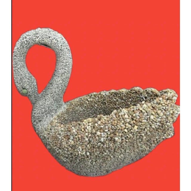 American Late 20th Century Stone & Pebbles Swan Planters - A Pair For Sale - Image 3 of 12