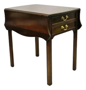 L & J G Stickley Georgian Solid Mahogany Drop Leaf Pembroke Lamp Side Table