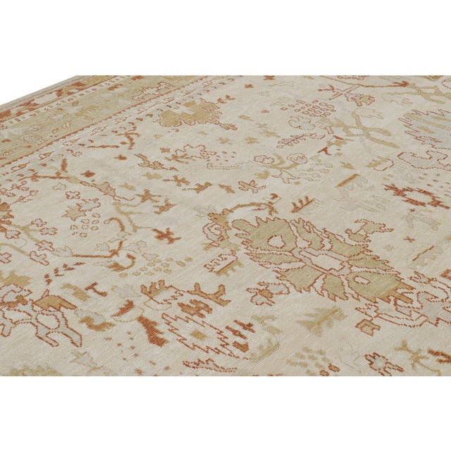 Rug & Kilim’s Oversized Oushak Style Rug in Cream White With Floral Patterns For Sale In New York - Image 6 of 7