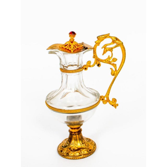 19th Century French Ormolu & Glass Ewers, Set of 2 For Sale - Image 10 of 14