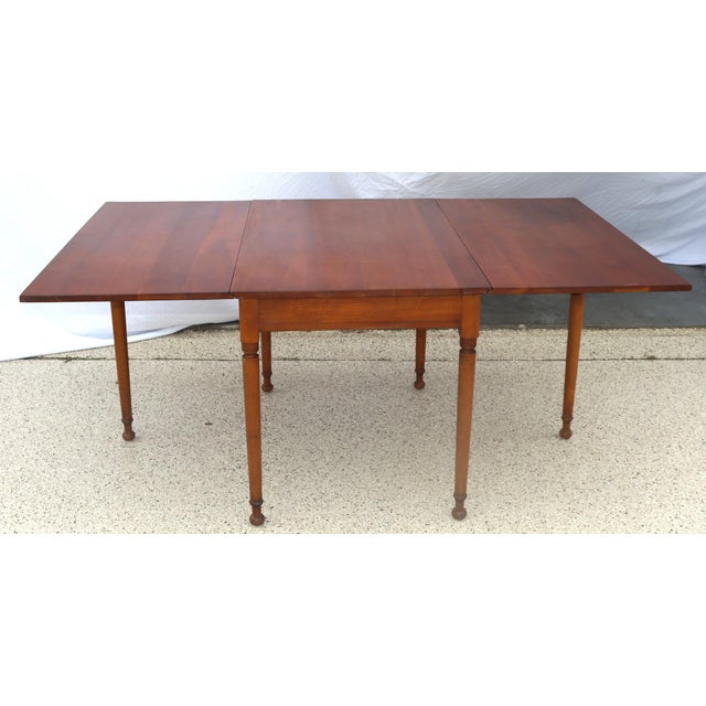 Brown 1970s Authentic Stickley Sold Wood Drop Leaf Dining Table For Sale - Image 8 of 13