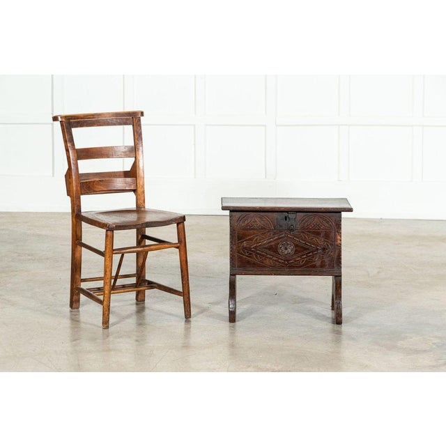 18th Century Irish Oak Bible Box Coffer Stool For Sale - Image 3 of 17