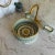 Ceramic Countertop Handmade Sink for Bathroom With Brass Rim For Sale - Image 6 of 8