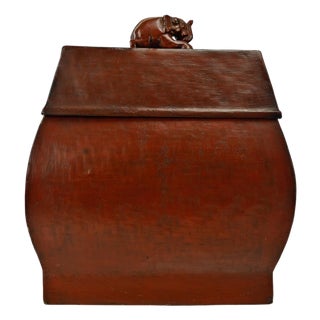 Japanese Red Lacquer Wood Case, Early 20th Century For Sale