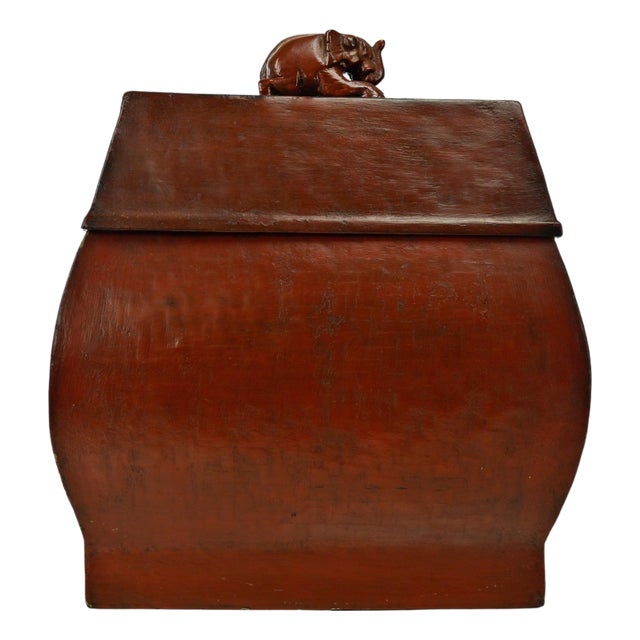 Japanese Red Lacquer Wood Case, Early 20th Century For Sale