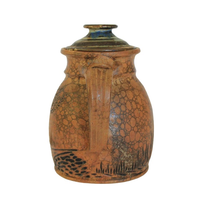 1980s Lidded Studio Pottery Pitcher For Sale - Image 5 of 13