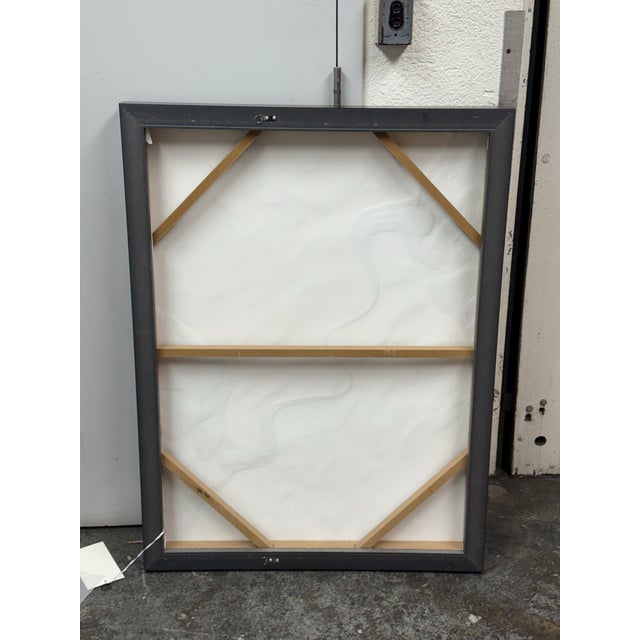 Abstract Abstract Textural Artwork of Tan + Metallic Silver, Framed For Sale - Image 3 of 12