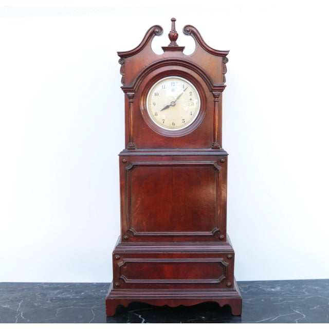 1930s Federal Grandfather Style Shelf Clock For Sale - Image 5 of 12