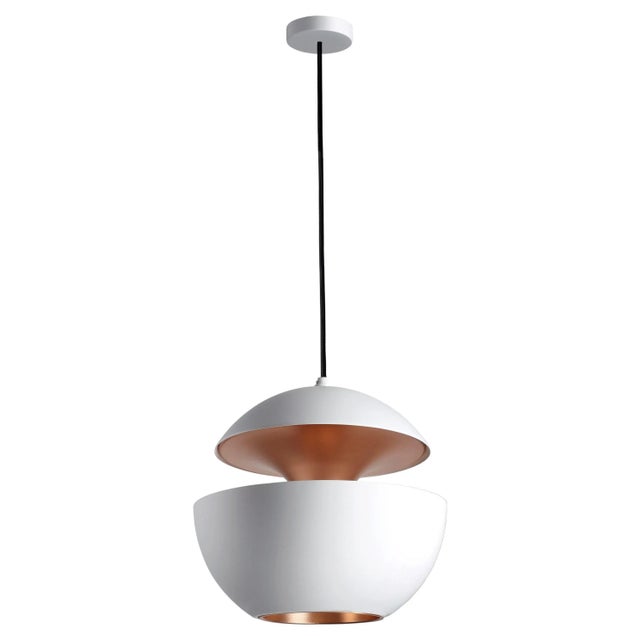Here Comes the Sun Large White and Copper Pendant Lamp by Bertrand Balas For Sale - Image 10 of 10