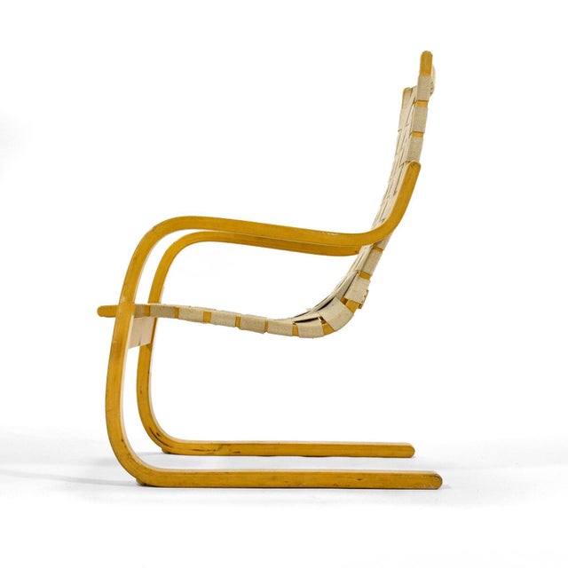 Wood Alvar Aalto Model 406 Lounge Chairs (Pair) For Sale - Image 7 of 10