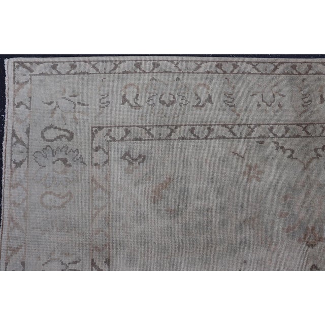 Neutral Vintage Turkish Oushak Rug With Floral Design and Medallions For Sale - Image 11 of 15