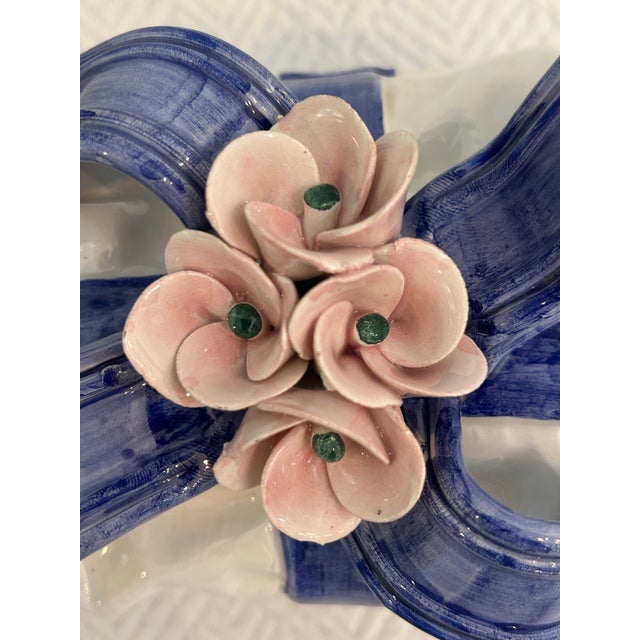 Late 20th Century Late 20th Century d.c.r. Blue and White Trompe L’oeil Ceramic Jewelry or Trinket Box Made in Italy For Sale - Image 5 of 8