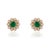 VR Jewels 1.08ct Round Emerald & Diamond Halo Cluster Stud Earrings in 14k Yellow Gold- A Pair For Sale - Image 4 of 15