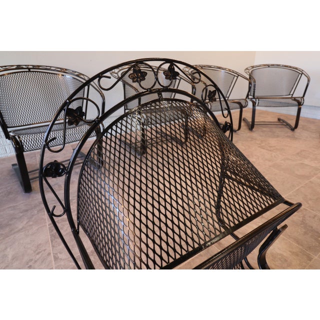 1955–1965 Russell Woodard “Ivy Leaf” Wrought Iron Barrel Rocker Casual Chairs — Set of Eight, Attributed For Sale - Image 10 of 14