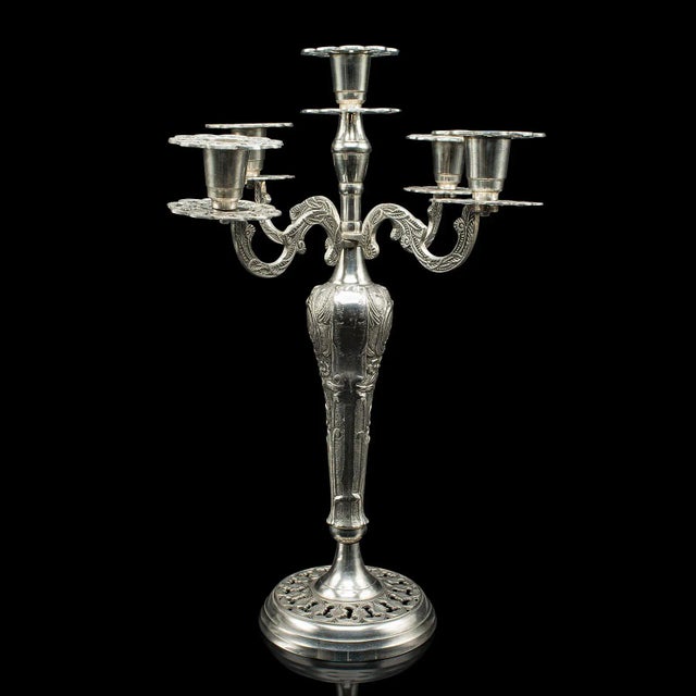 Mid 20th Century 1940's Vintage 4 Branch Candlestick For Sale - Image 5 of 10