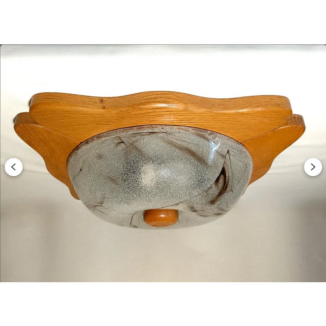 Mid-Century Modern Flush Mount in Golden Oak from Barovier & Toso, 1980s For Sale - Image 3 of 12