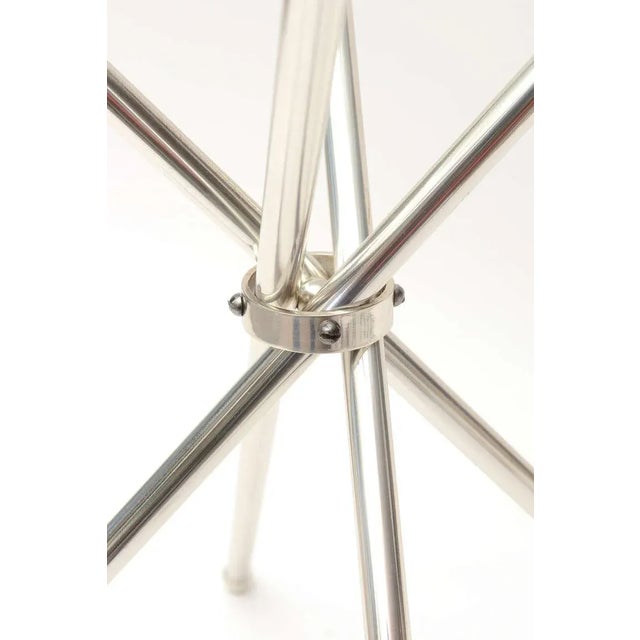Vintage Silver-Plate Tripod and Glass Folding Side or Drink Tables 1960's For Sale - Image 9 of 10
