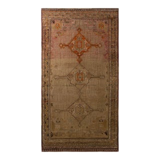 Antique Qashqai Persian Rug With Diamond Medallions in Beige & Pink - Rug & Kilim For Sale
