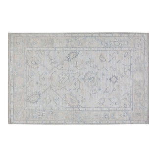 Turkish Oushak Hand Knotted Wool Rug, 4'x6' For Sale