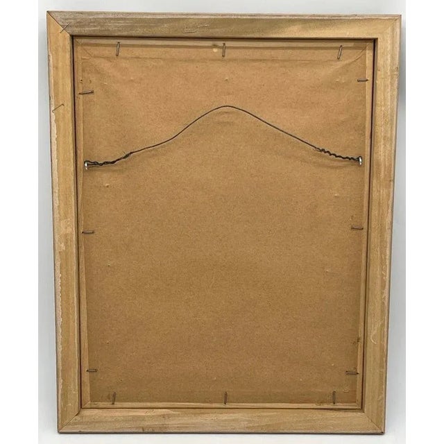 Wood Mid 20th Century American School Oil Painting Fishing Landscape Signed Baldwin For Sale - Image 7 of 7