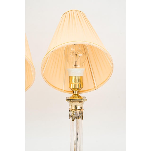 Metal Art Deco Table Lamp with Fabric Shade, Vienna, Austria, 1920s For Sale - Image 7 of 18