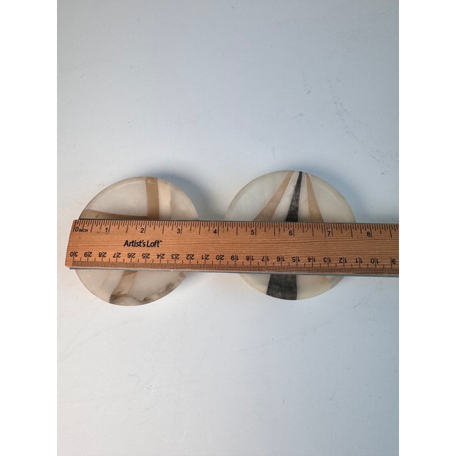 Mid 20th Century 1970's Alabaster Trinket Dishes, a Pair For Sale - Image 5 of 7