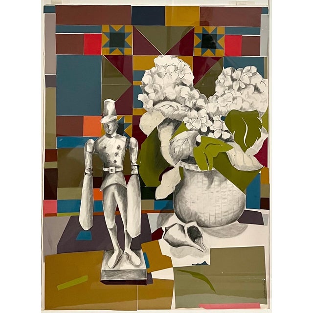 Mary Ingebrand-Pohlad, Mixed Media Modernist Painting Collage Nantucket Whirligig Americana Folk Art, c.1990's For Sale - Image 11 of 11