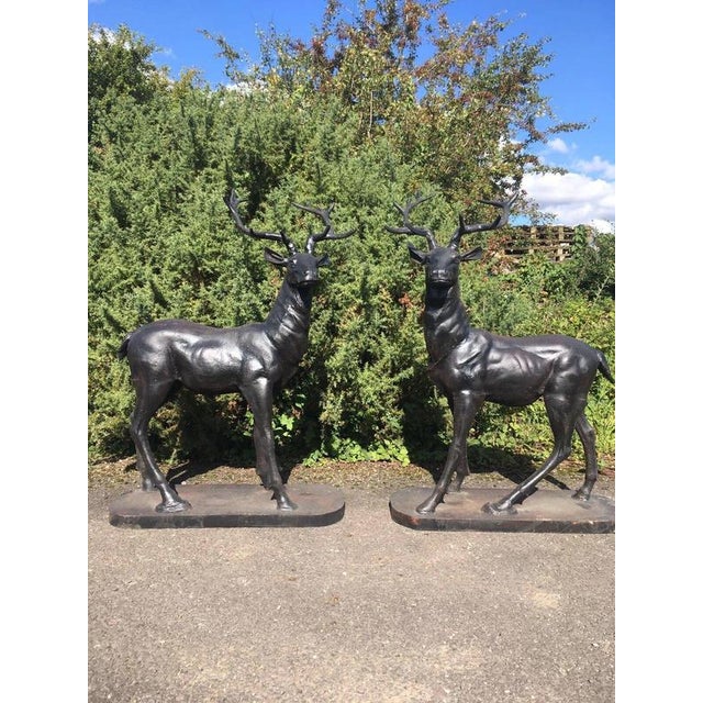 Skyfall Cast Iron Stag Gate Sculptures, Set of 2 For Sale - Image 3 of 7