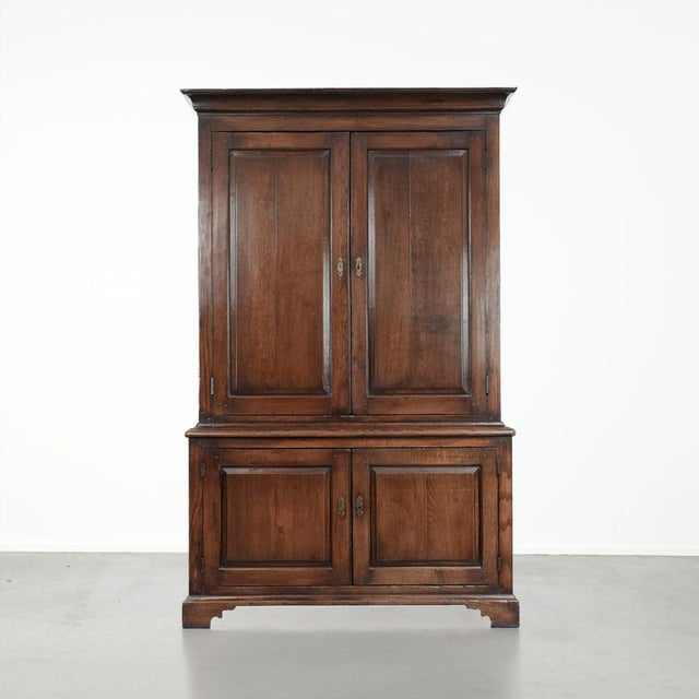 Large Antique English Oak Cabinet, 1700s For Sale - Image 13 of 13