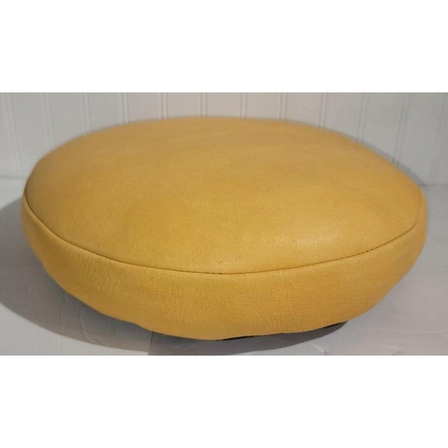 Folk Art Leather Buckskin Seat Cushion For Sale - Image 3 of 5